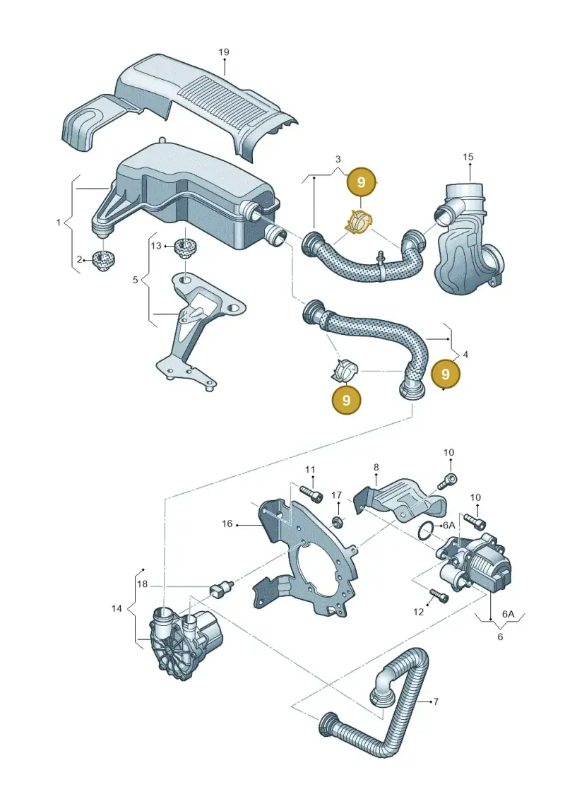 06B145917 — Volkswagen Jetta (2014-2017) diagram 692131040, position 9