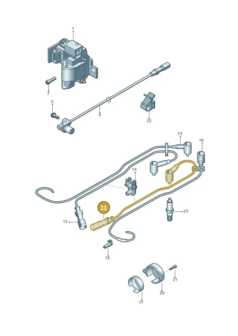 06B905433D — Volkswagen SANTANA 3000       "CN"04> (2004-) diagram 414905150, position 11