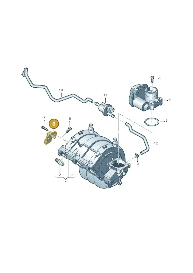 06B906051 — Volkswagen Polo (2009-2014) diagram 672133250, position 6