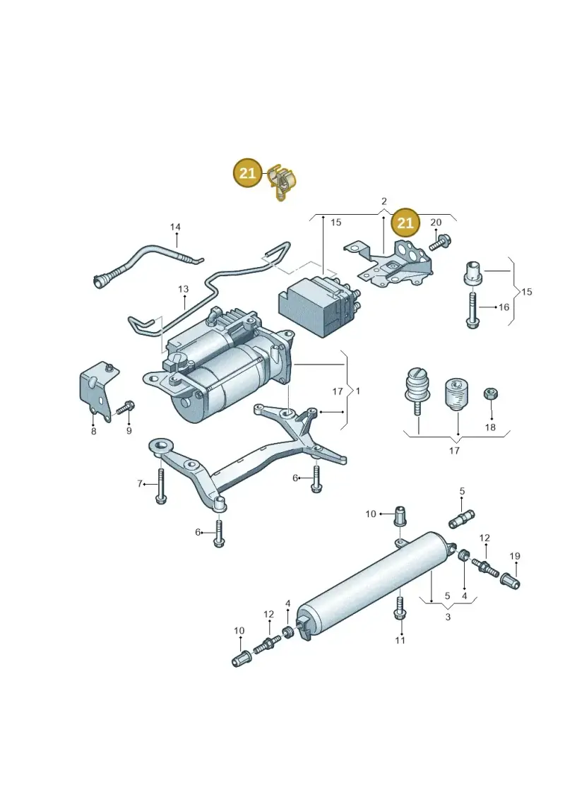 06B971845 — Volkswagen Touareg BlueMotion (2014-2018) diagram 693616300, position 21