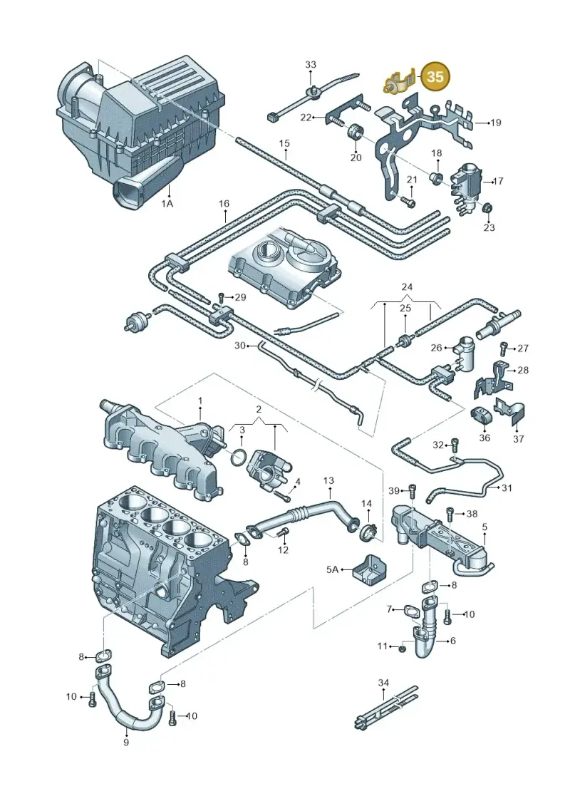 06B971845 — Volkswagen Caddy kombi (2015-2020) diagram 694131500, position 35