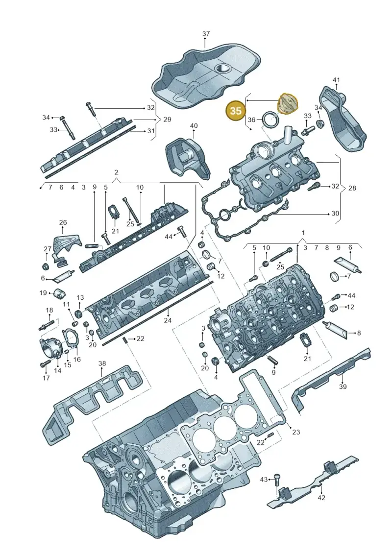 06C103485N — Volkswagen Touareg BlueMotion (2014-2018) diagram 693103450, position 35