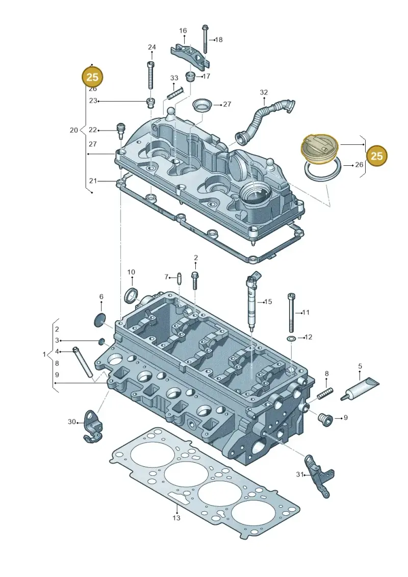 06C103485N — Volkswagen Amarok twin cab (2022-) diagram 749103500, position 25