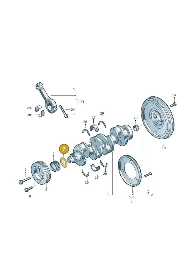 06C105193B — Volkswagen Scirocco 2.0 (2014-2017) diagram 786105130, position 7