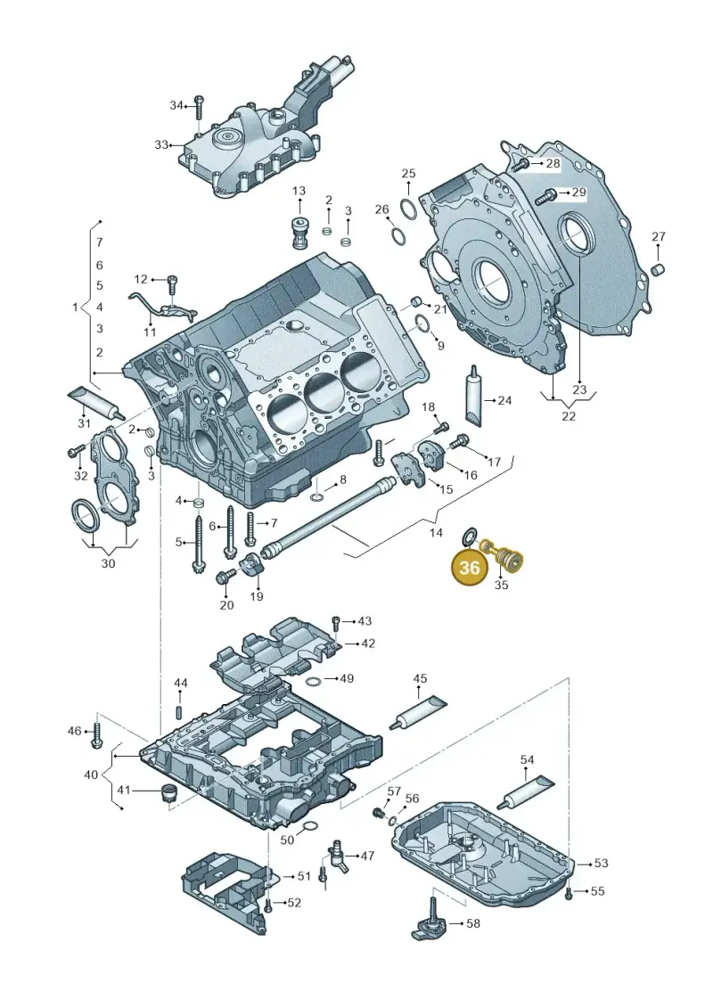 06C115444 — Volkswagen Touareg BlueMotion (2014-2018) diagram 693103050, position 36