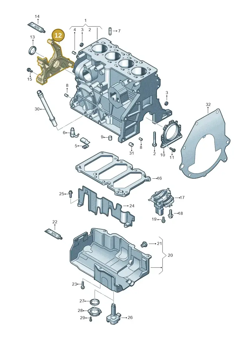 06D103153C — Volkswagen Scirocco 2.0 (2014-2017) diagram 649103160, position 12