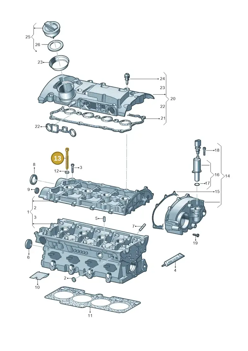 06D103385D — Volkswagen Scirocco 2.0 (2014-2017) diagram 649103540, position 13