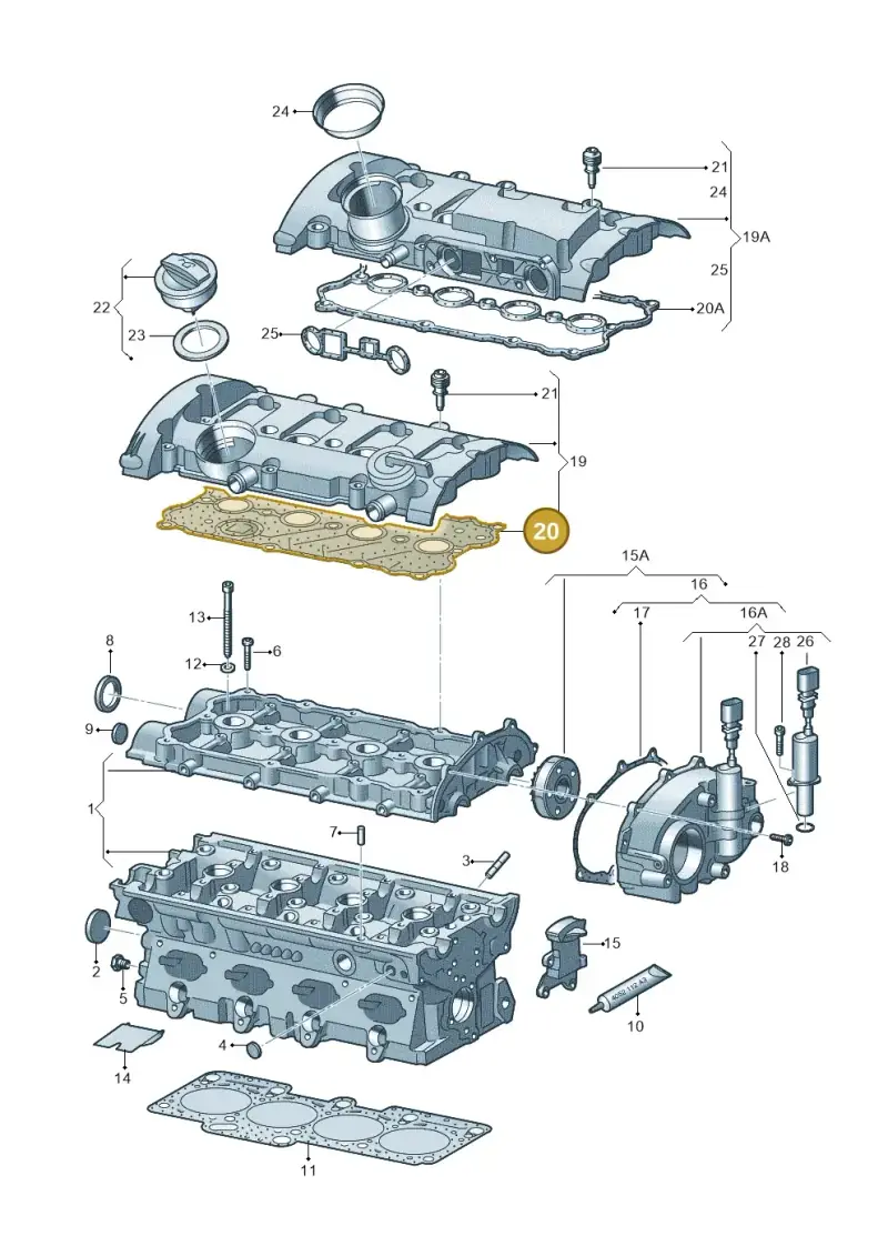 06D103483E — Volkswagen Passat estate (2008-2011) diagram 420103550, position 20
