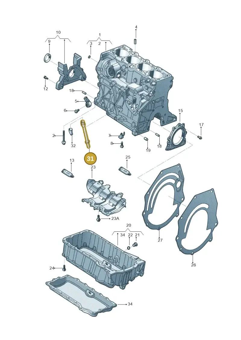 06D103634E — Volkswagen Jetta 2.0 (2015-2015) diagram 789103110, position 31