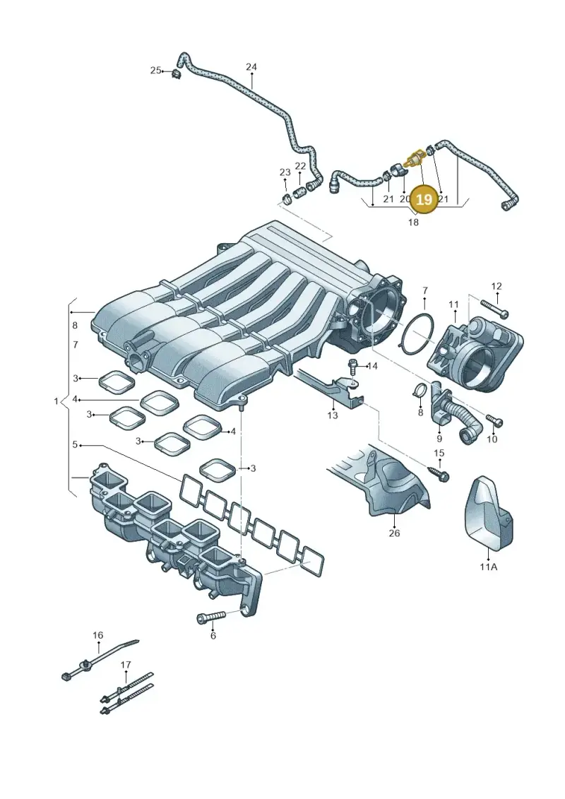 06D133517B — Volkswagen Passat CC (2011-2016) diagram 645133850, position 19