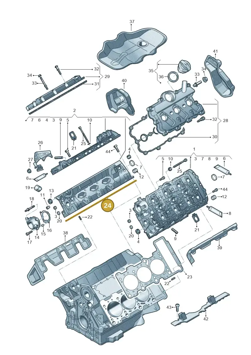 06E103148AG — Volkswagen Touareg BlueMotion (2014-2018) diagram 693103450, position 24