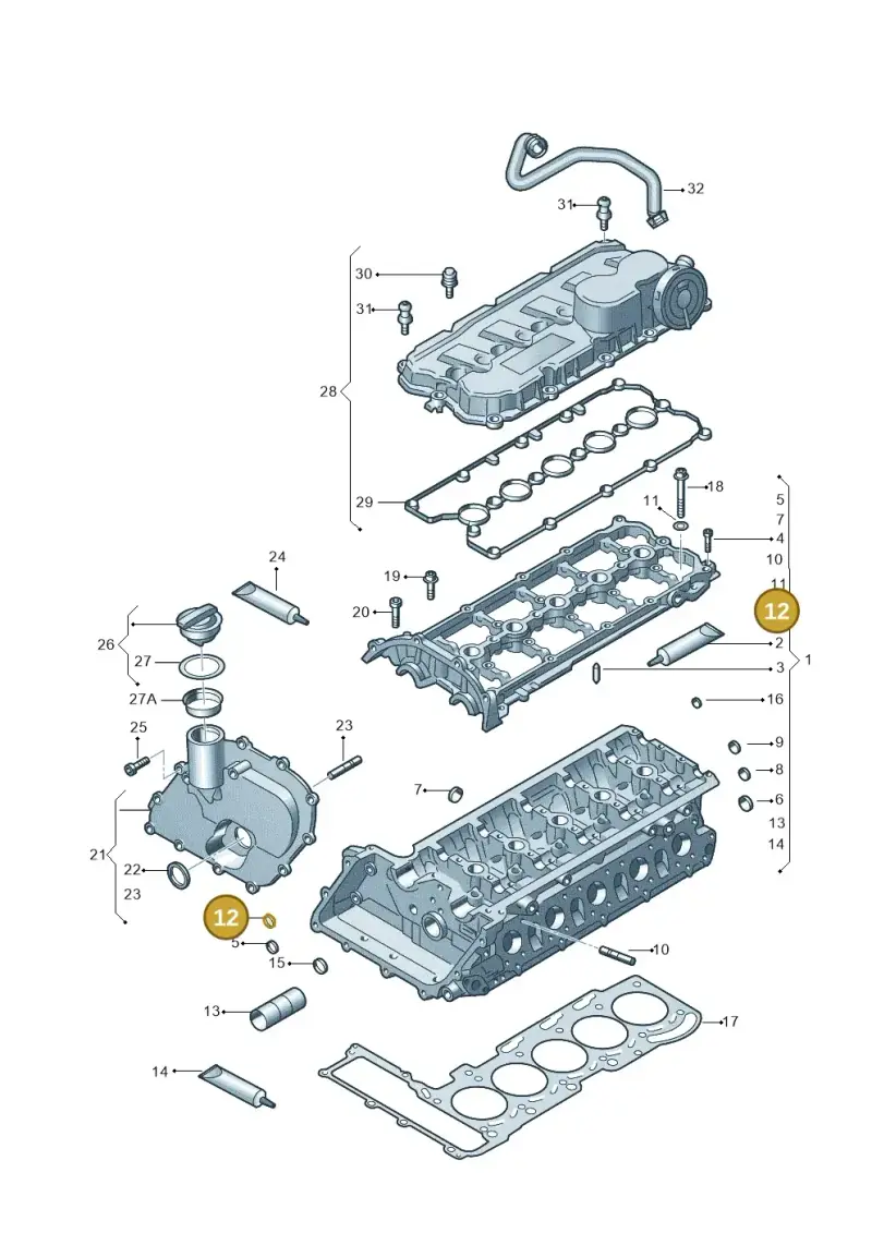 06E103175C — Volkswagen Beetle (2016-2019) diagram 474103680, position 12