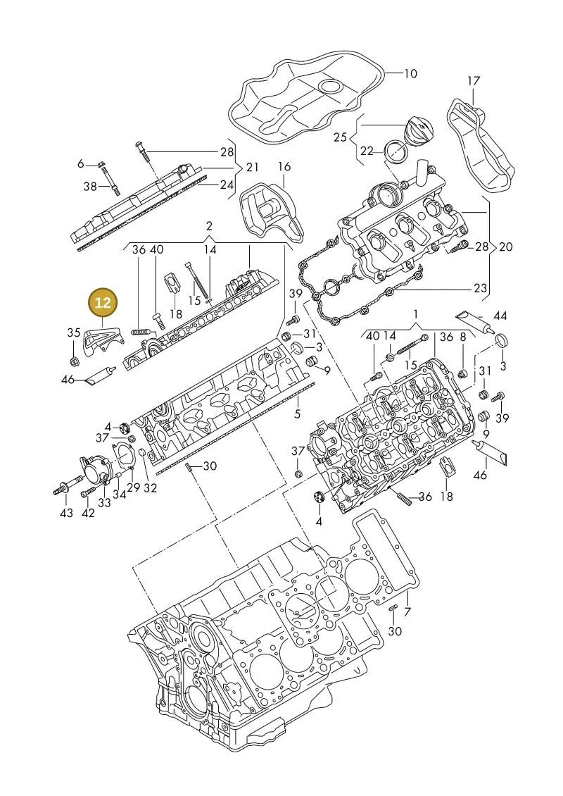 06E103177A — Volkswagen Phideon (2016-2023) diagram 191103300, position 12