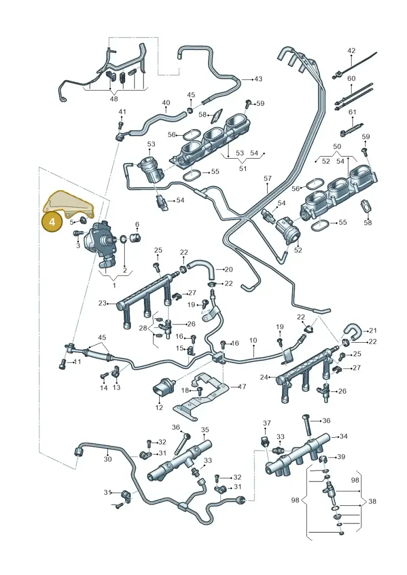 06E103177A — Volkswagen Phideon (2016-2023) diagram 191133100, position 4