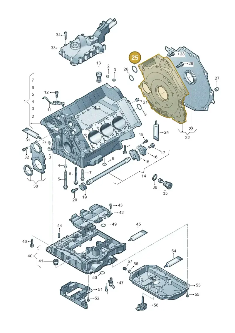 06E103181K — Volkswagen Touareg BlueMotion (2014-2018) diagram 693103050, position 25