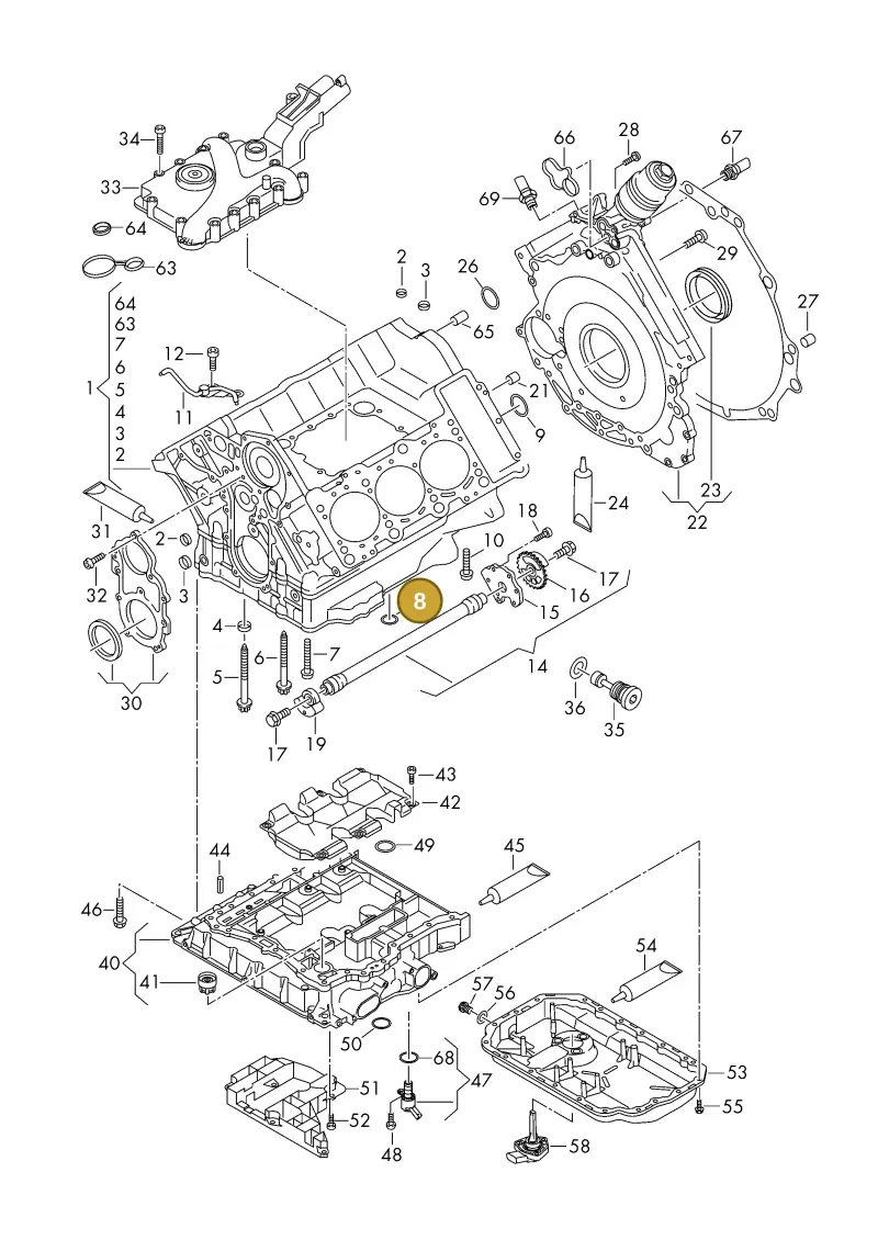06E103181M — Volkswagen Phideon (2016-2023) diagram 191103100, position 8