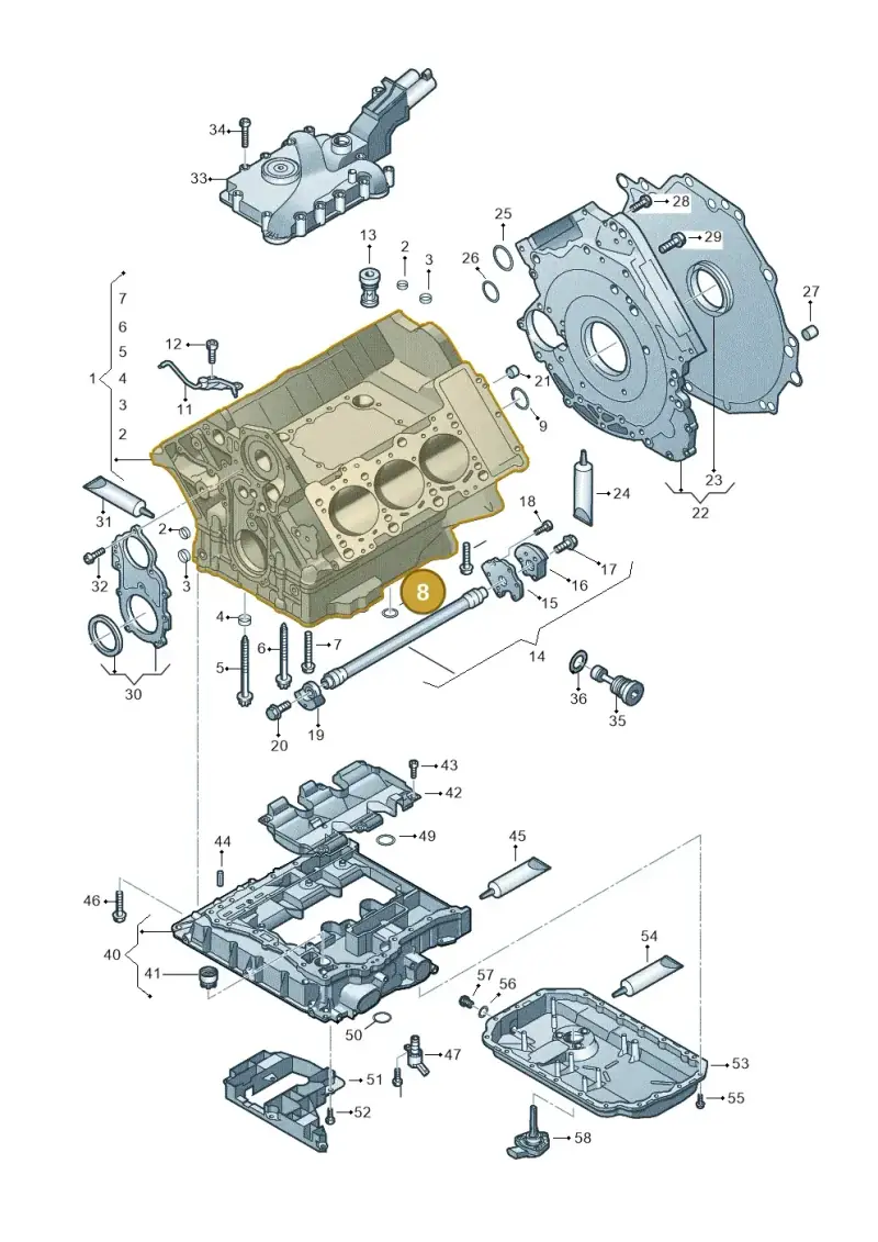 06E103181M — Volkswagen Touareg BlueMotion (2014-2018) diagram 693103050, position 8
