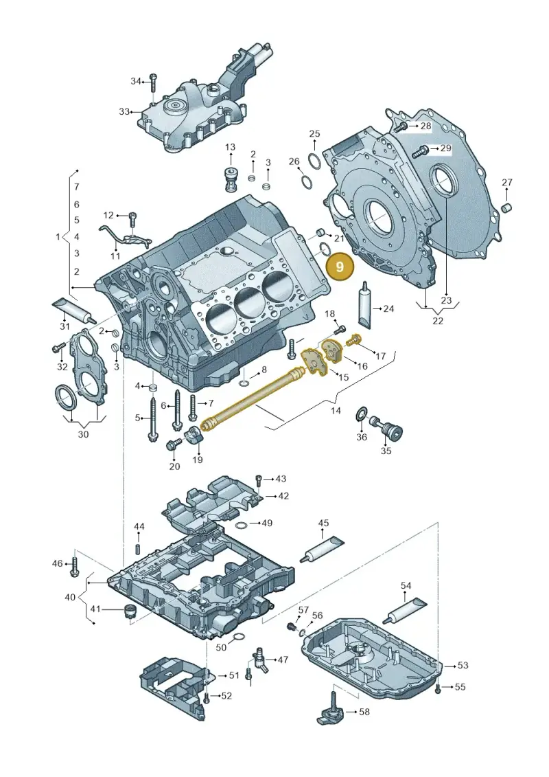 06E103181N — Volkswagen Touareg BlueMotion (2014-2018) diagram 693103050, position 9