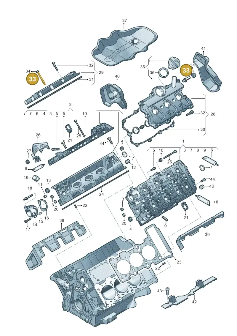 06E103239E — Volkswagen Touareg BlueMotion (2014-2018) diagram 693103450, position 33