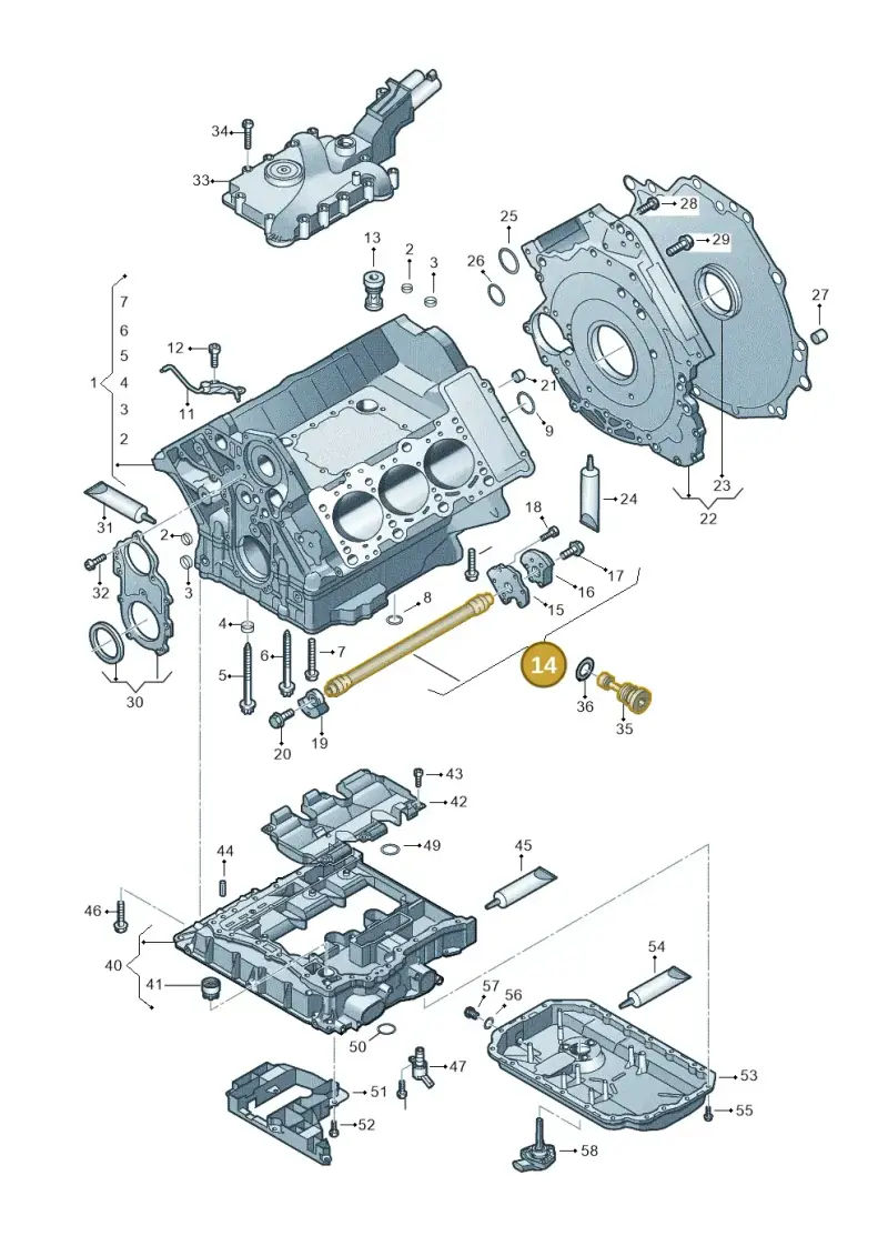 06E103273AC — Volkswagen Touareg BlueMotion (2014-2018) diagram 693103050, position 14