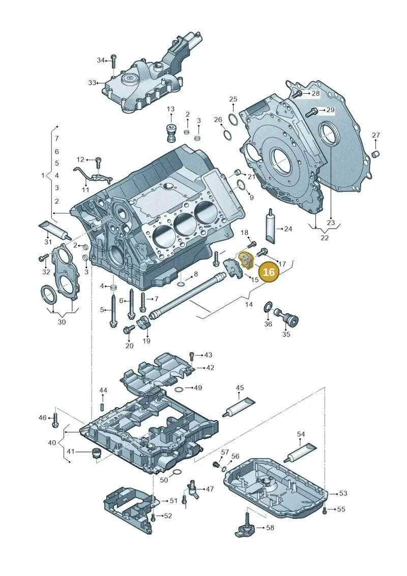 06E103331L — Volkswagen Touareg BlueMotion (2014-2018) diagram 693103050, position 16