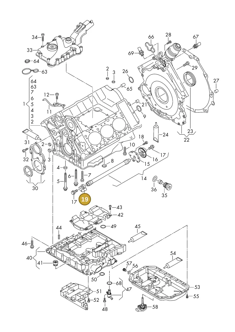 06E103332H — Volkswagen Phideon (2016-2023) diagram 191103100, position 19