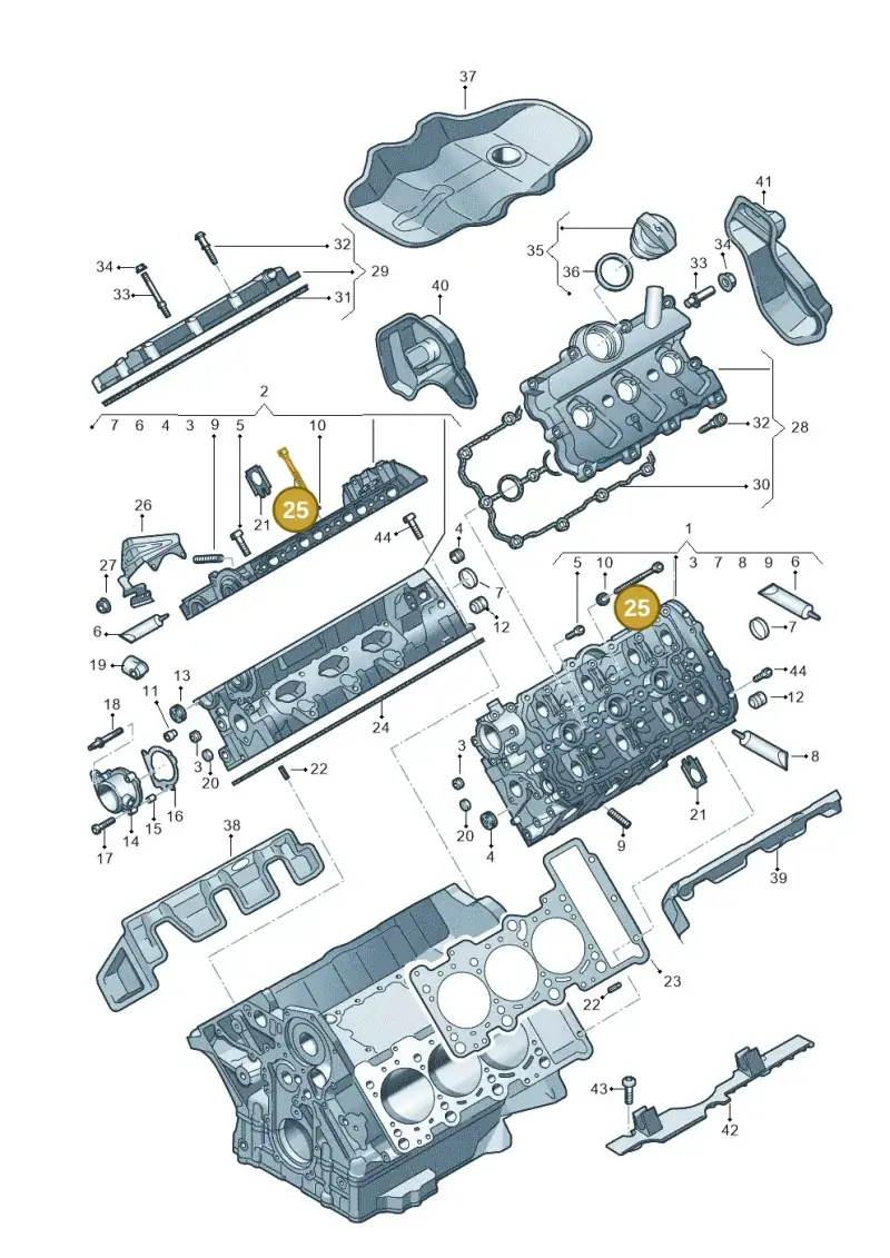 06E103385 — Volkswagen Touareg (2010-2012) diagram 693103450, position 25