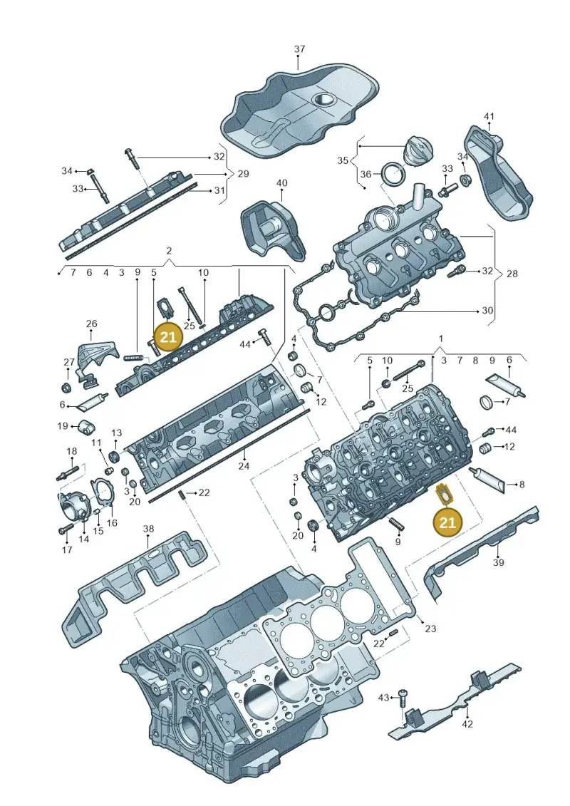 06E103411B — Volkswagen Touareg BlueMotion (2014-2018) diagram 693103450, position 21