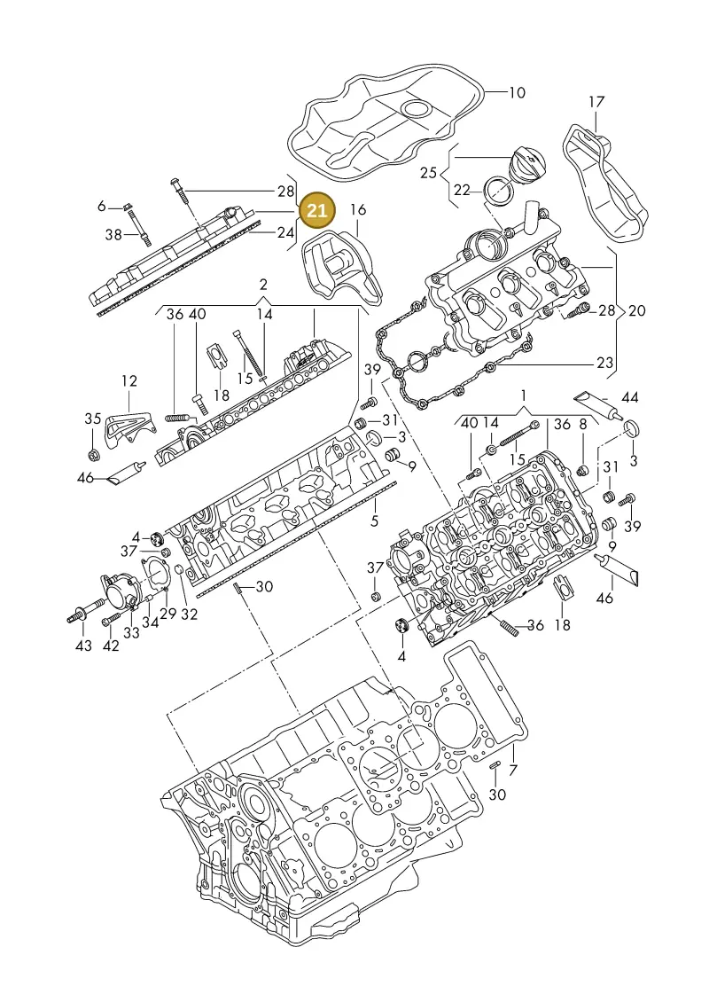 06E103472Q — Volkswagen Phideon (2016-2023) diagram 191103300, position 21
