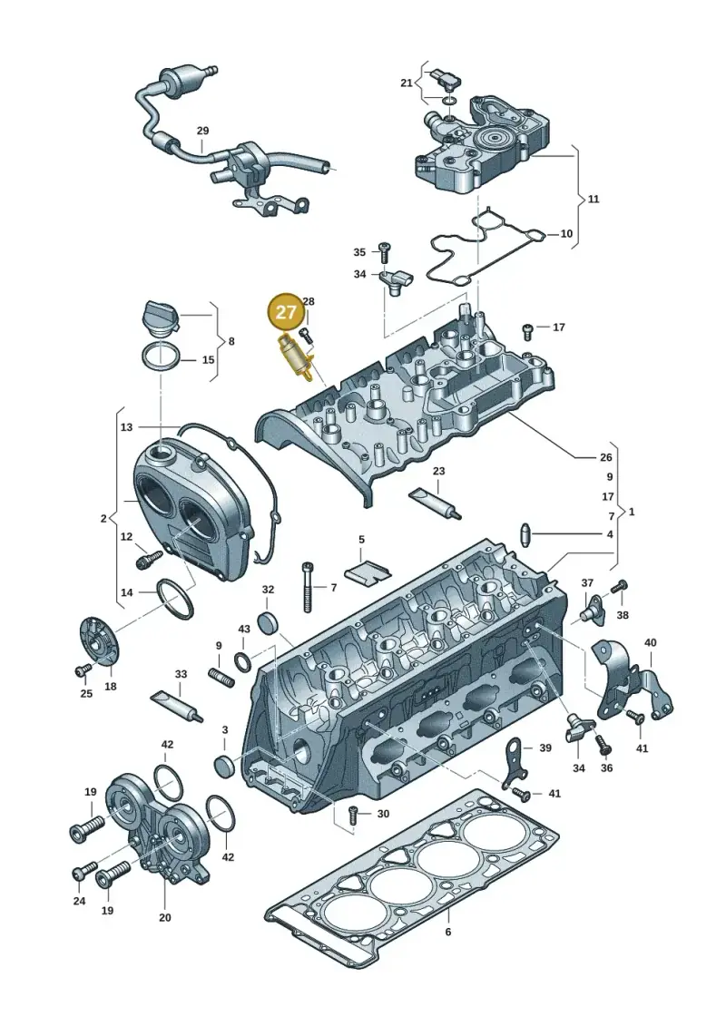 06E103697T — Volkswagen Atlas Cross Sport (2023-) diagram 849103035, position 27