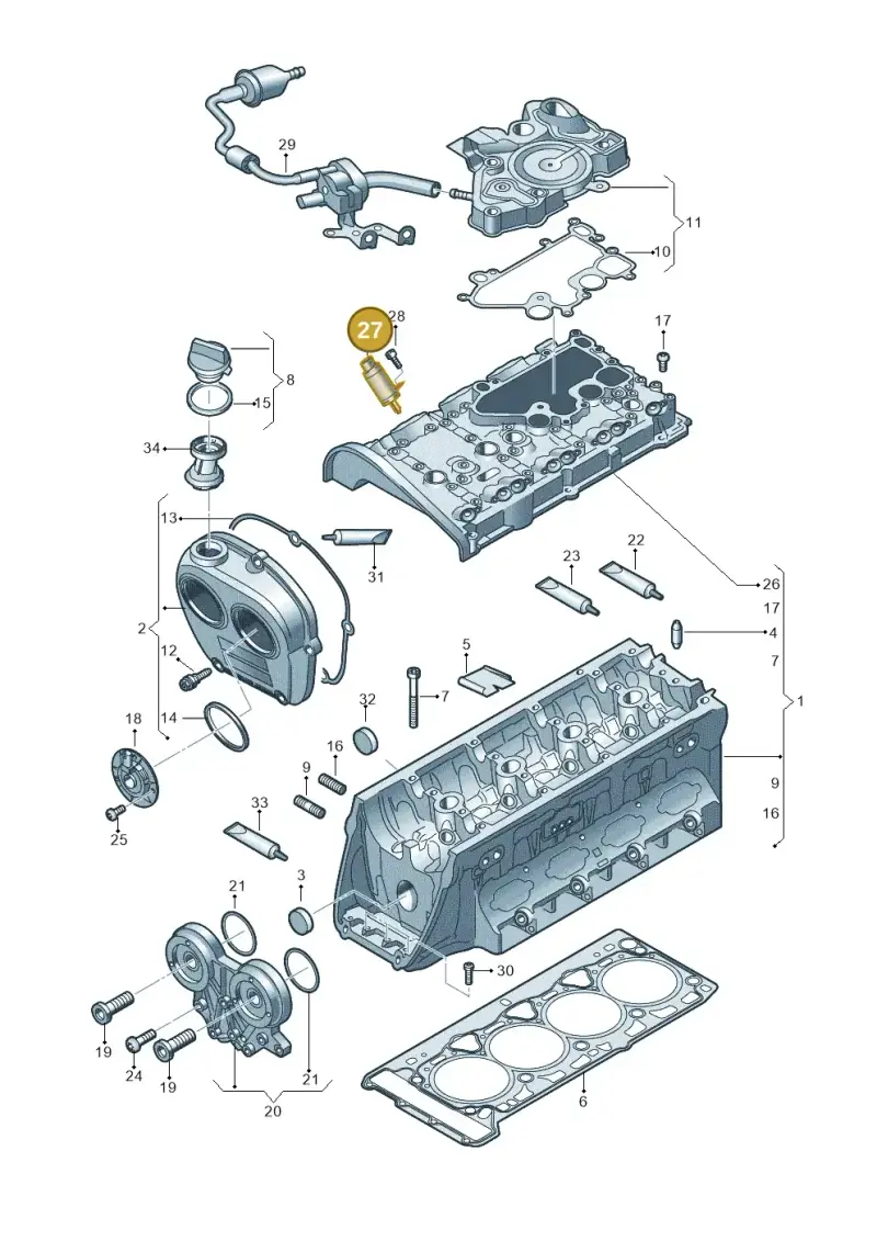 06E103697T — Volkswagen Atlas Cross Sport (2019-2023) diagram 863103500, position 27