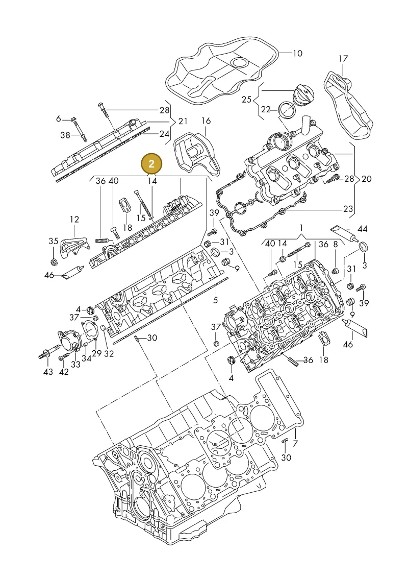 06E103792C — Volkswagen Phideon (2016-2023) diagram 191103300, position 2