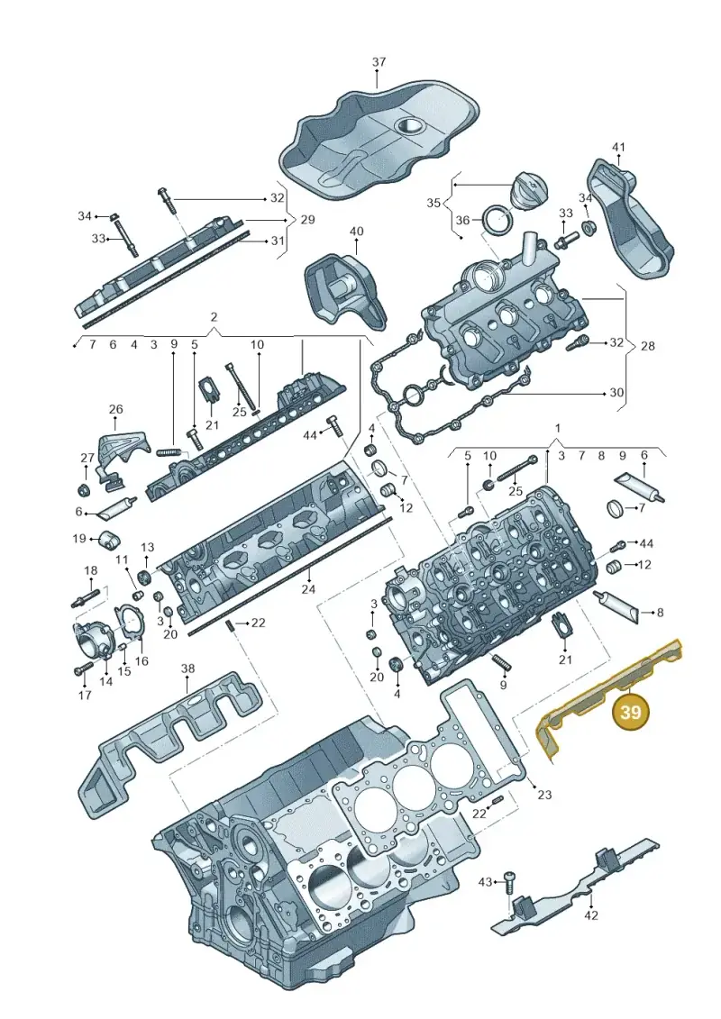 06E103979B — Volkswagen Touareg BlueMotion (2014-2018) diagram 693103450, position 39
