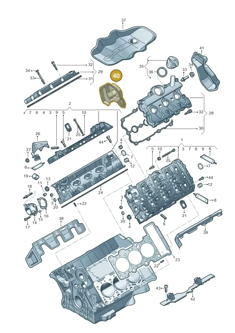 06E103980D — Volkswagen Touareg BlueMotion (2014-2018) diagram 693103450, position 40