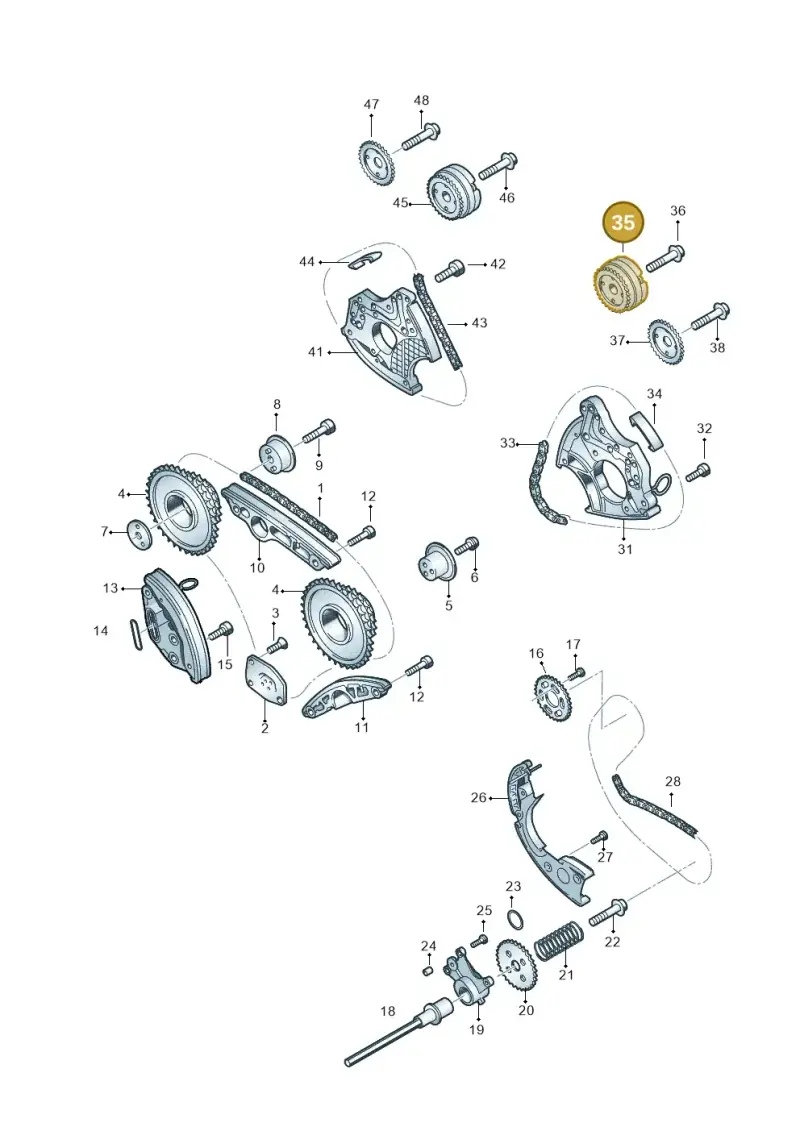 06E109083Q — Volkswagen Touareg BlueMotion (2014-2018) diagram 693109550, position 35