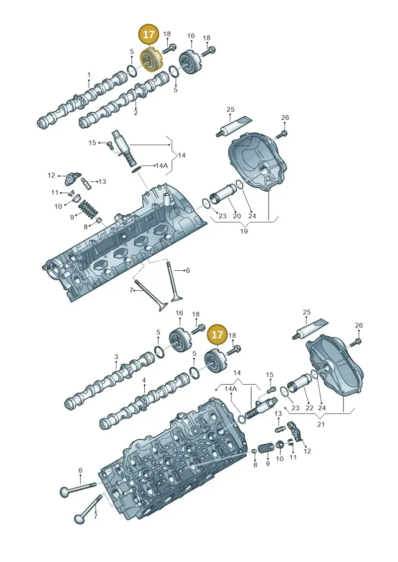 06E109084P — Volkswagen Touareg BlueMotion (2014-2018) diagram 478109170, position 17