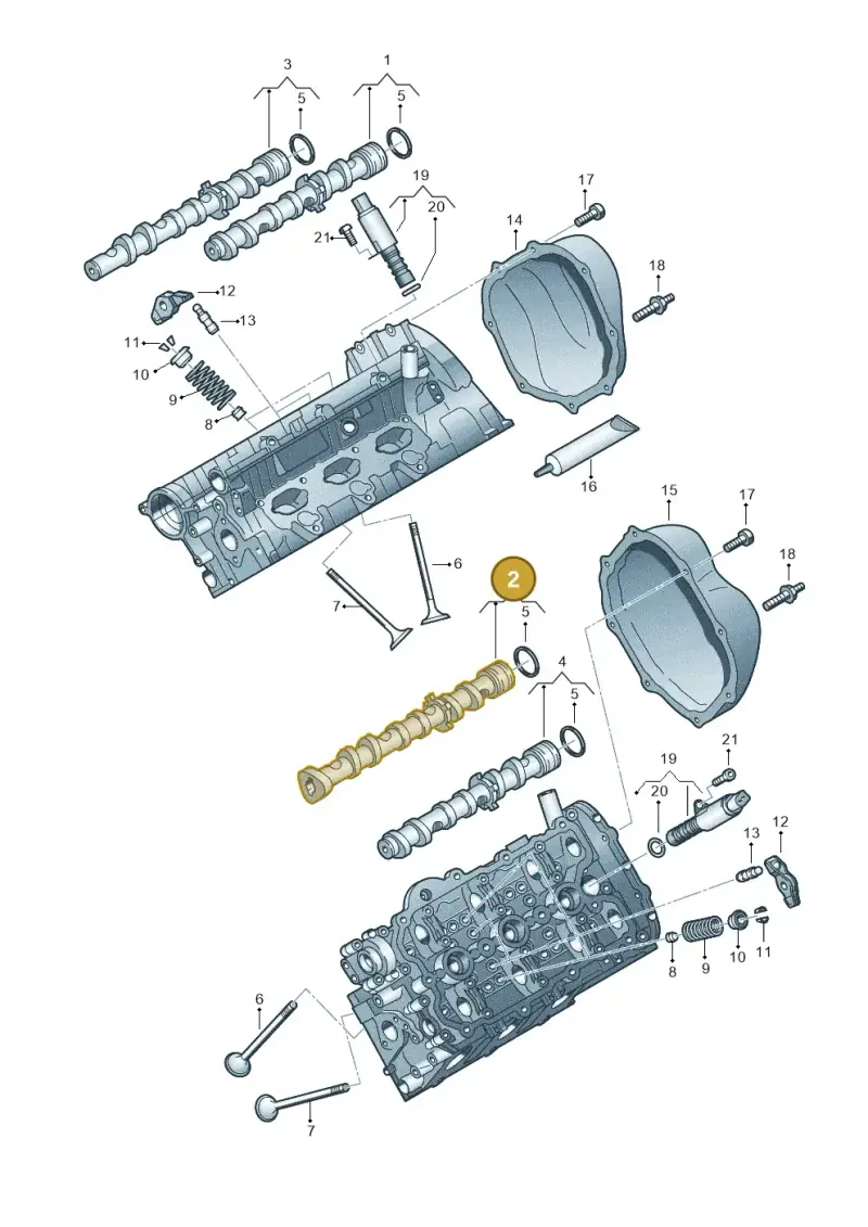06E109101BH — Volkswagen Touareg BlueMotion (2014-2018) diagram 693109050, position 2