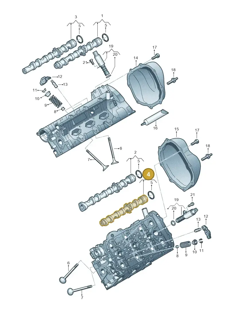 06E109102BG — Volkswagen Touareg BlueMotion (2014-2018) diagram 693109050, position 4