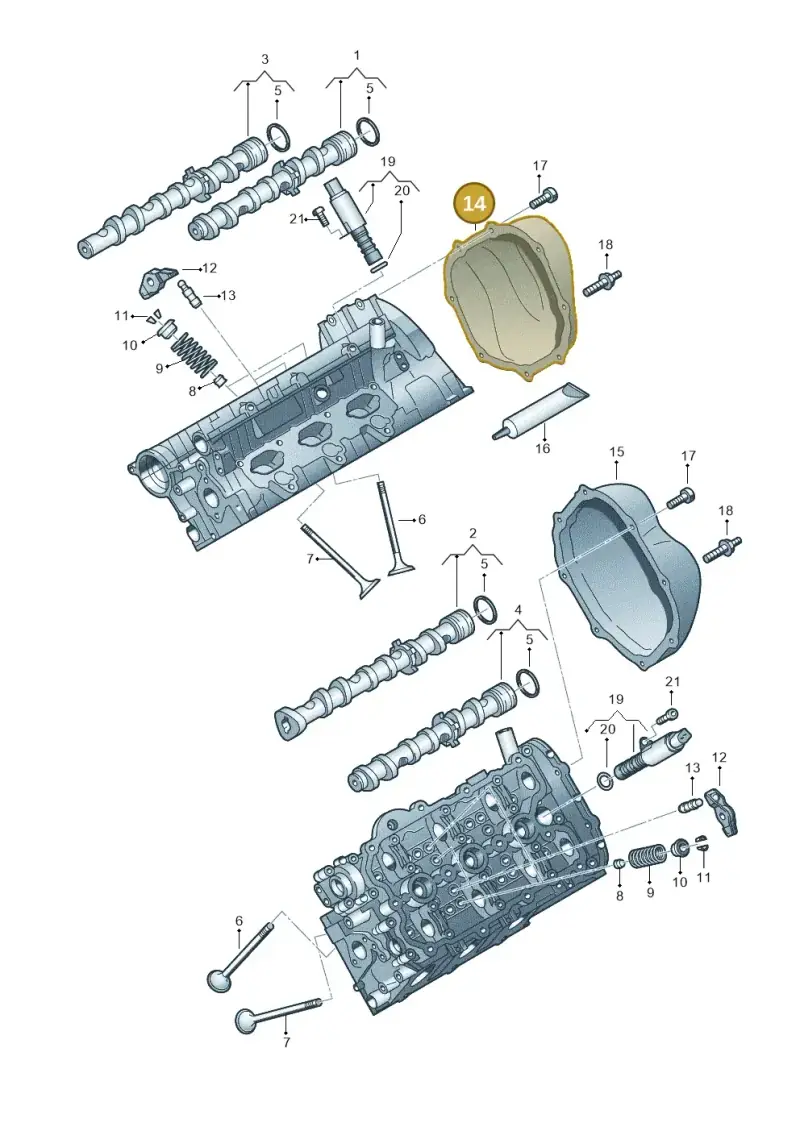06E109285J — Volkswagen Touareg (2012-2014) diagram 693109050, position 14