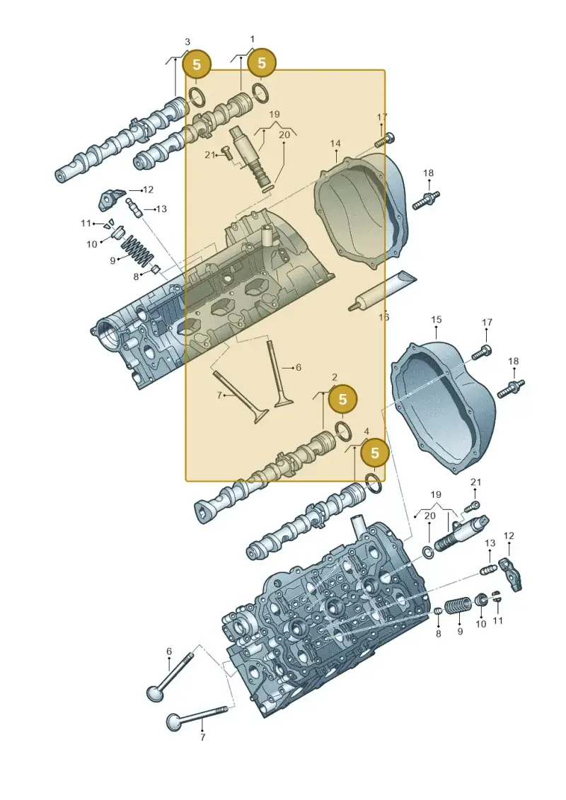 06E109345B — Volkswagen Touareg BlueMotion (2014-2018) diagram 693109050, position 5