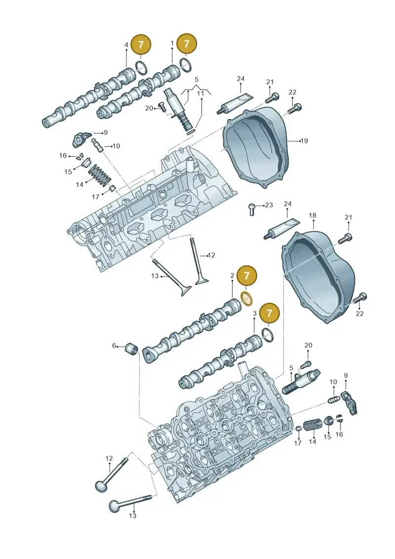 06E109345B — Volkswagen Phideon (2016-2023) diagram 771109100, position 7