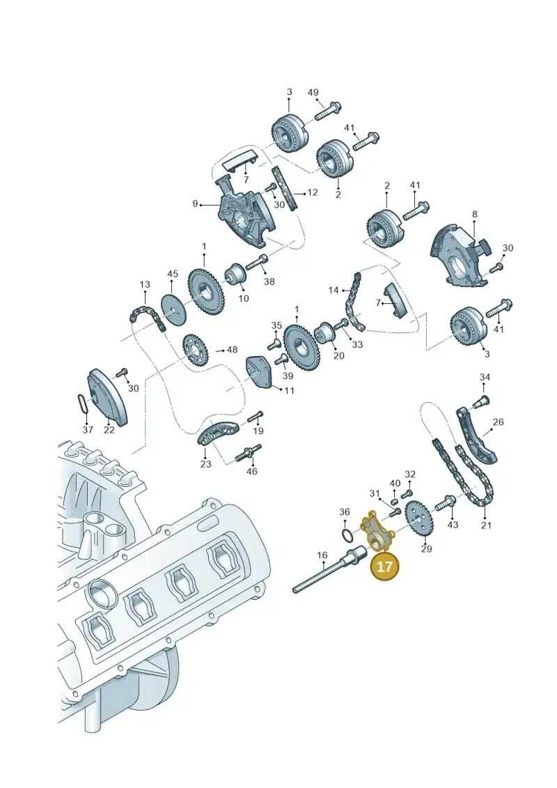 06E109360A — Volkswagen Phideon (2016-2023) diagram 771109300, position 17