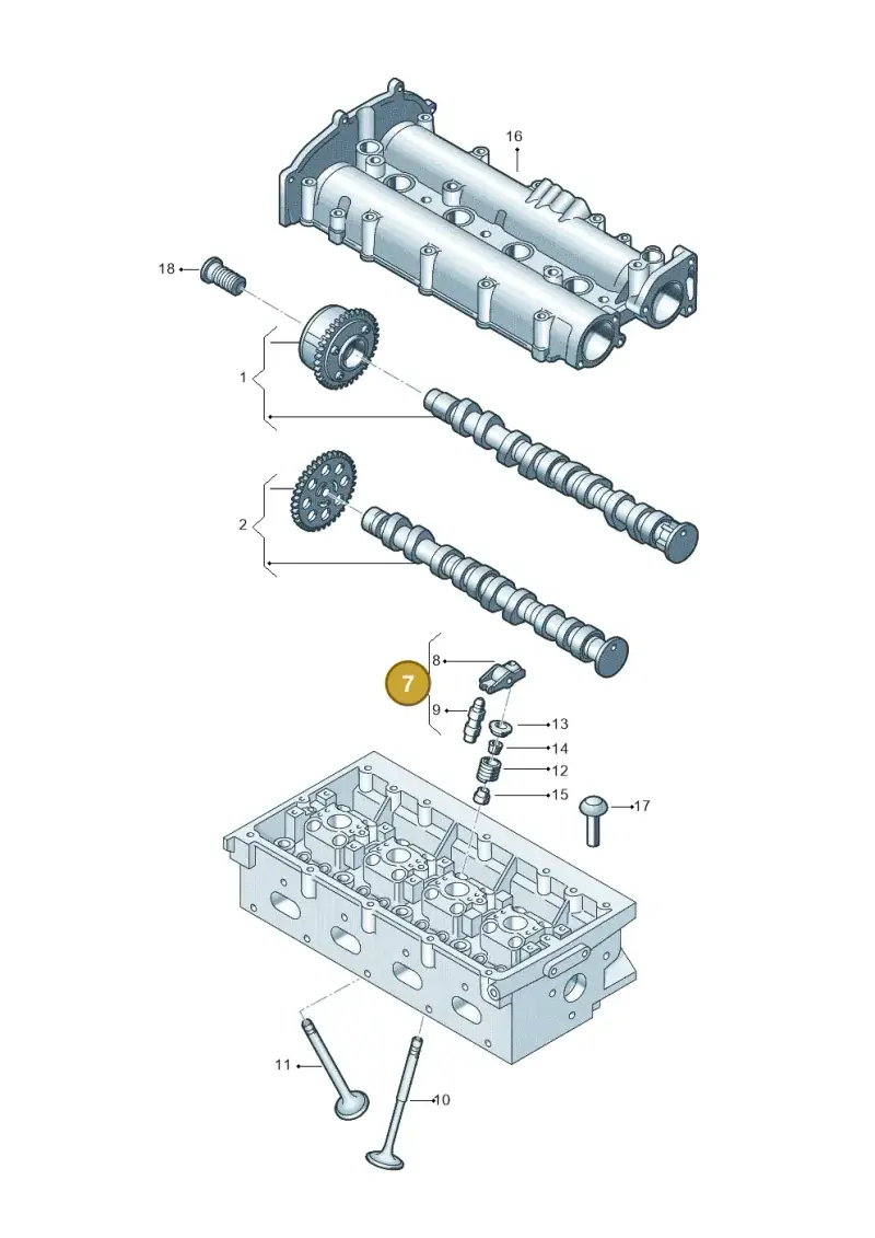 06E109409J — Volkswagen Tiguan 2.0 4Motion (2017-2024) diagram 798109030, position 7