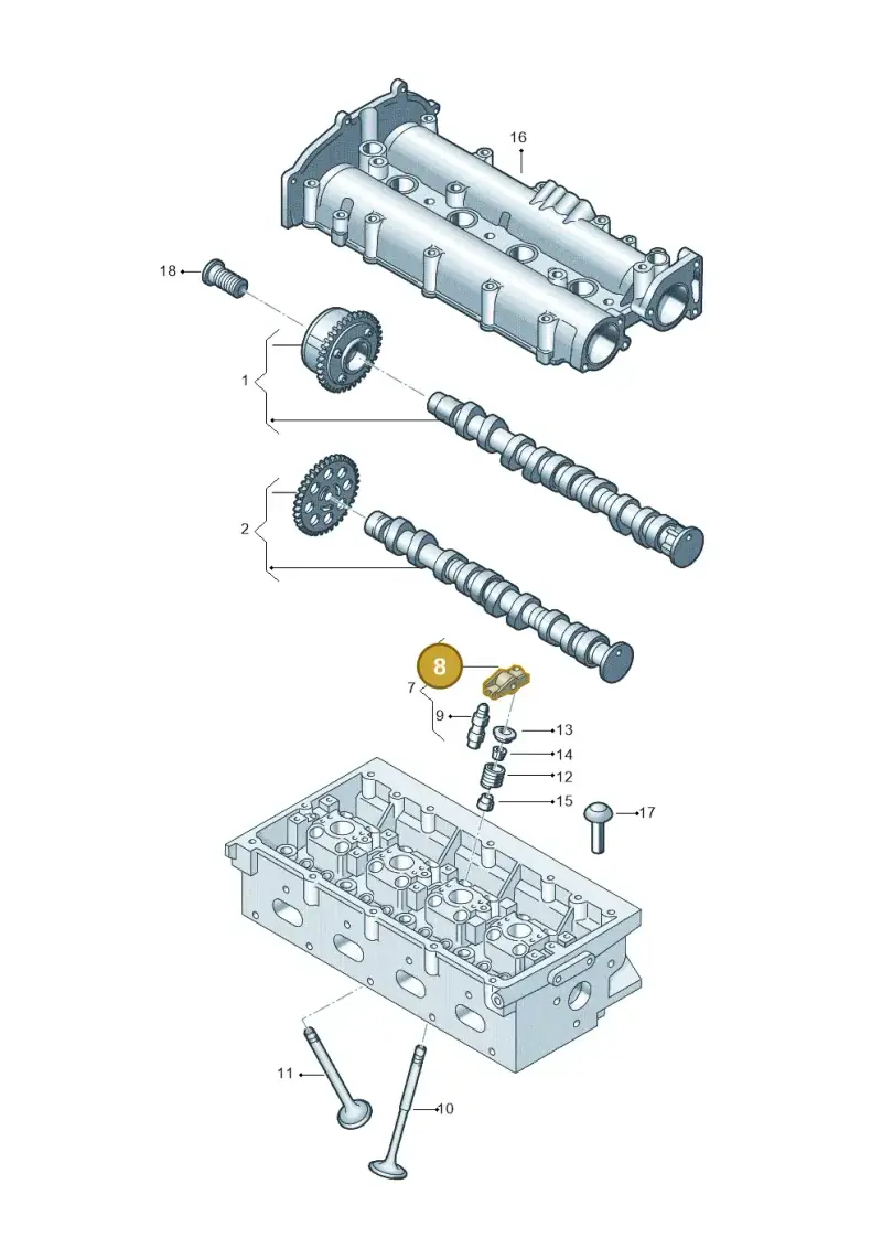 06E109417AQ — Volkswagen Tiguan 2.0 4Motion (2017-2024) diagram 798109030, position 8