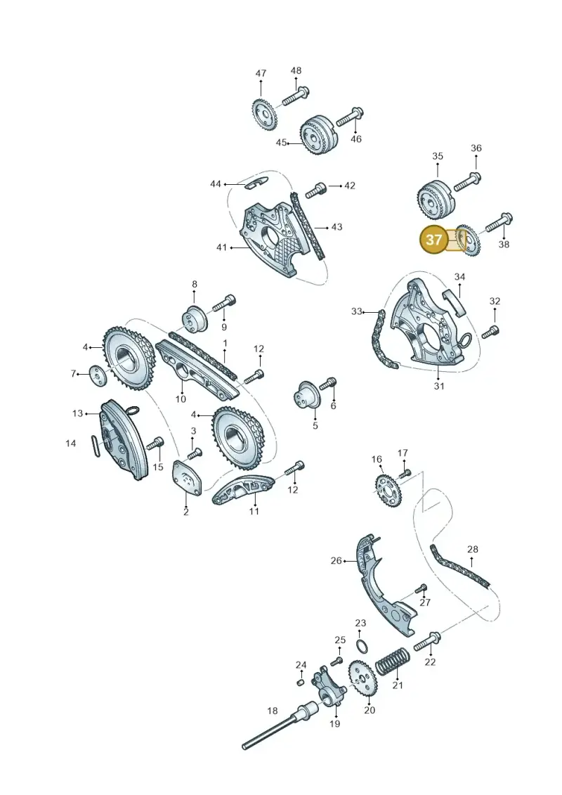 06E109571D — Volkswagen Touareg BlueMotion (2014-2018) diagram 693109550, position 37