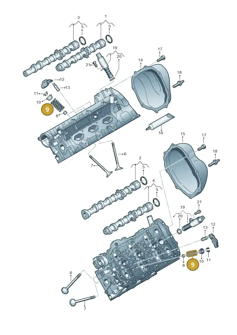 06E109623L — Volkswagen Touareg BlueMotion (2014-2018) diagram 693109050, position 9