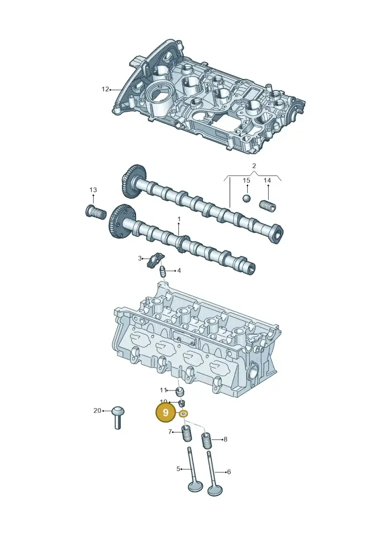 06E109641A — Volkswagen Tiguan 2.0 (2023-) diagram 627109200, position 9