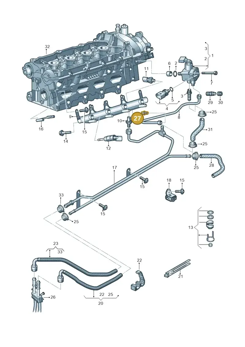 06E127065B — Volkswagen Scirocco 2.0 (2014-2017) diagram 747133750, position 27