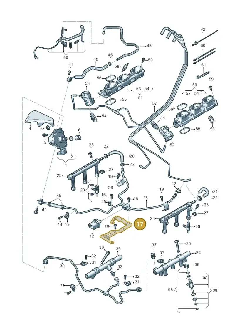 06E127233AE — Volkswagen Phideon (2016-2023) diagram 191133100, position 17