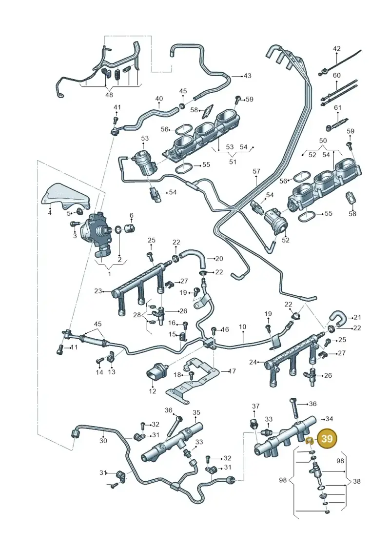 06E133036A — Volkswagen Phideon (2016-2023) diagram 191133100, position 39